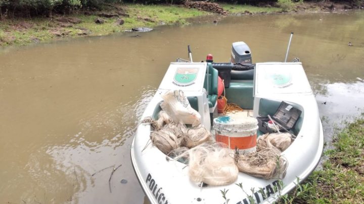 Material de pesca é apreendido pela Polícia Militar Ambiental