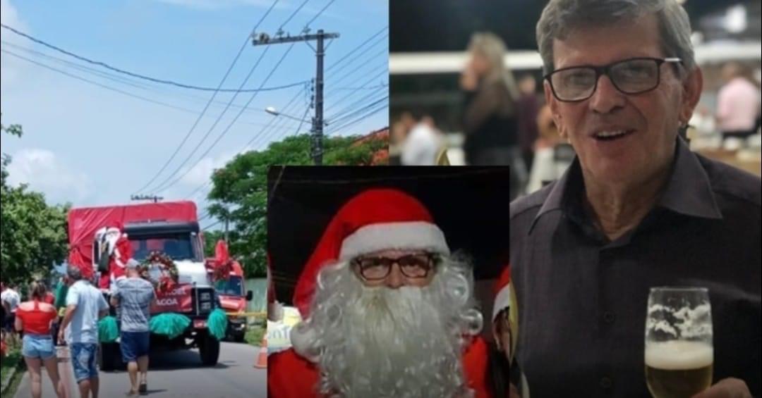 Homem vestido de Papai Noel morre ao cair de caminhão em SC
