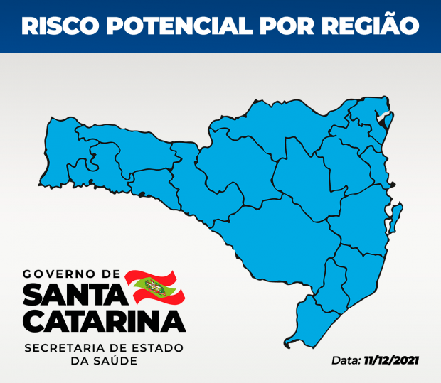 Matriz de Avaliação de Risco Covid-19 aponta, pela primeira vez, todas as 17 regiões no nível moderado em SC