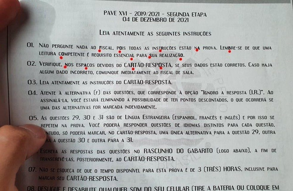 UFPel aplica prova com frase ‘Fora Bolsonaro’ formada em caracteres em negrito; universidade investiga