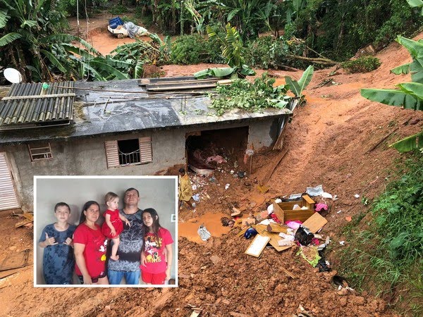 Família inteira morre soterrada após deslizamento em SP