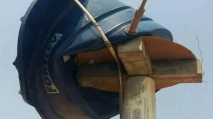 Caixa d’água derrete após calor de 41°C no Sul