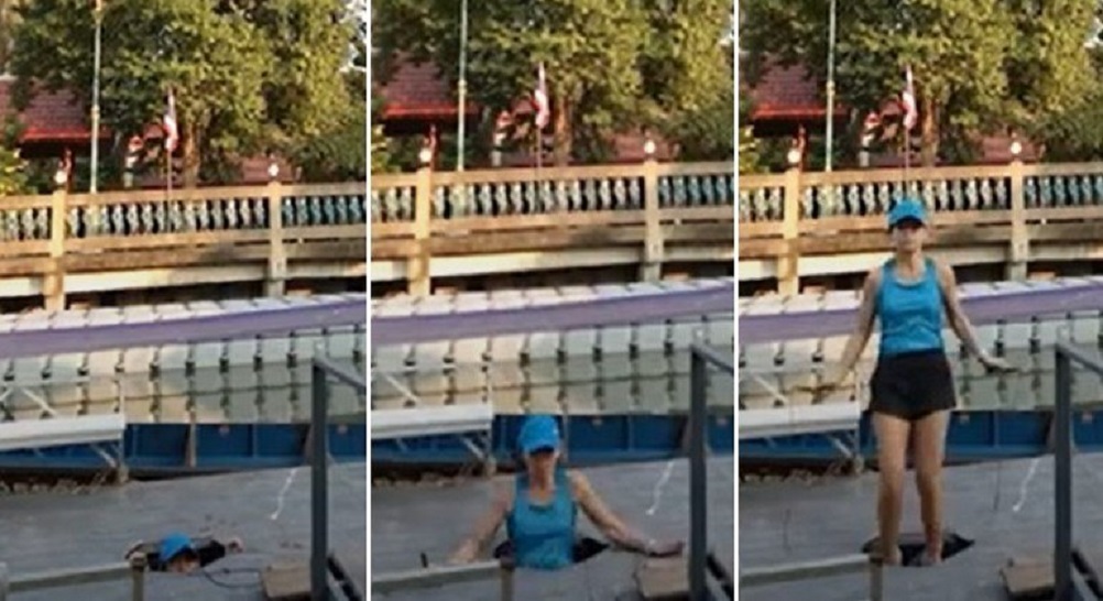 Vídeo: mulher é tragada por buraco após pular corda em cais de madeira