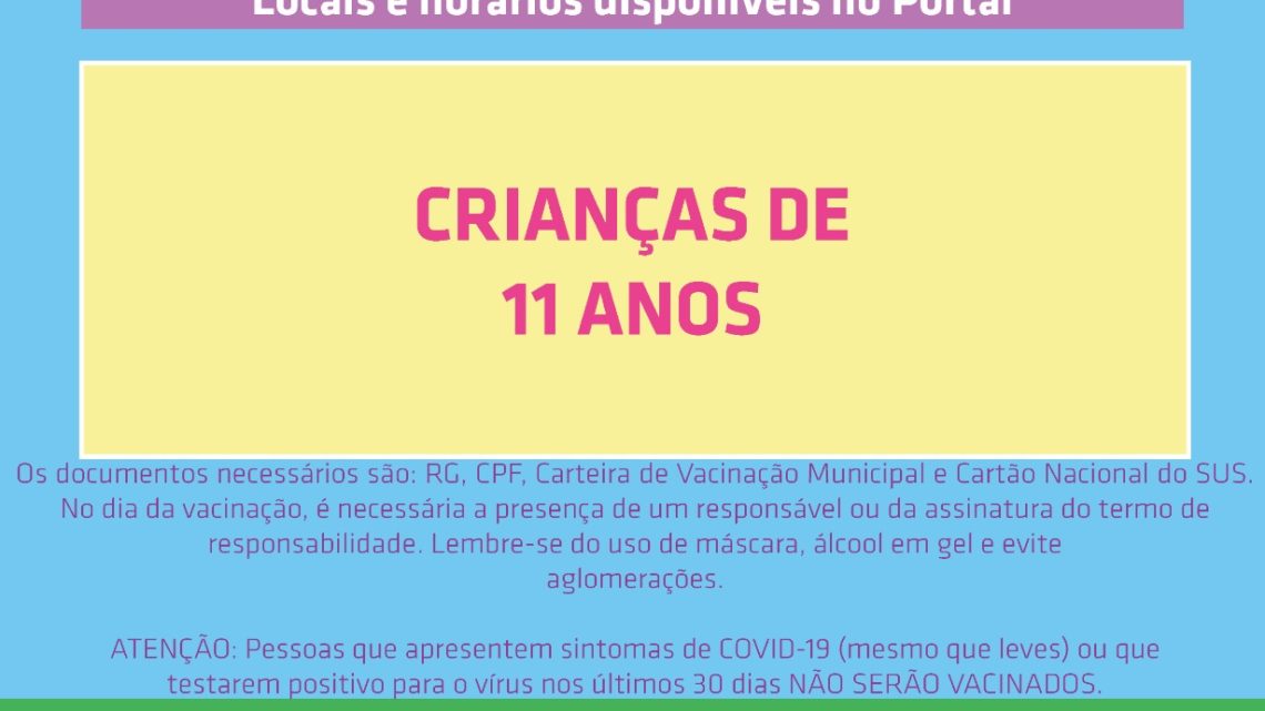 Chapecó inicia a aplicação de primeira dose em crianças