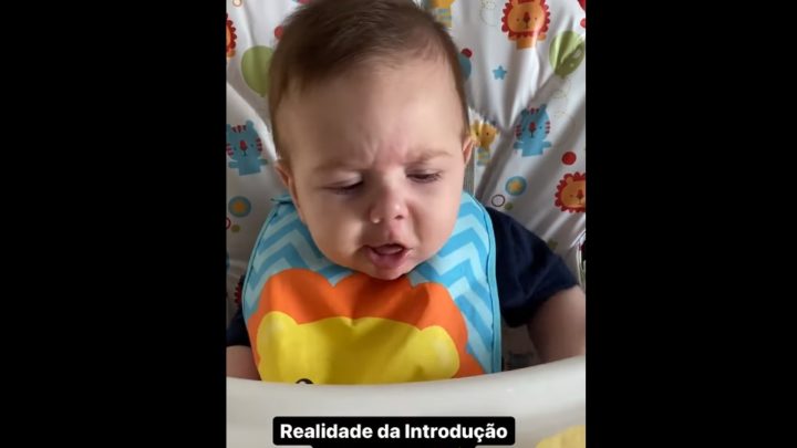 Vídeo: Bebê de SC faz cara feia pra comer e viraliza com 2,4 milhões de visualizações