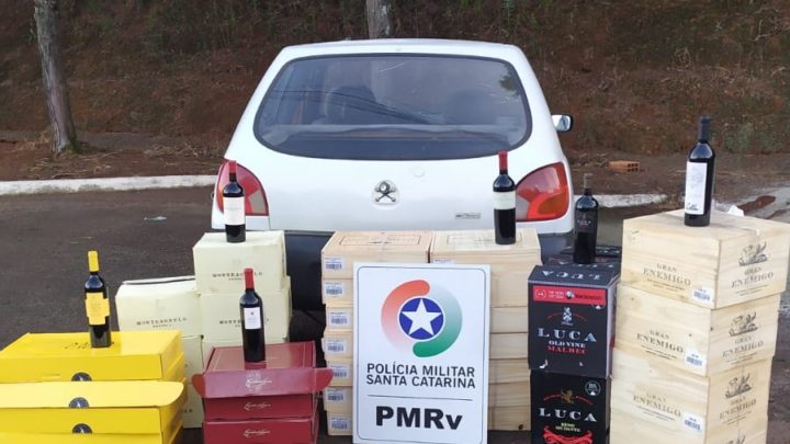 PMRv apreende vinhos no valor de R$ 82.260,00 em Campo Erê