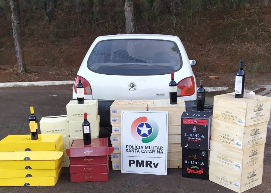 PMRv apreende vinhos no valor de R$ 82.260,00 em Campo Erê