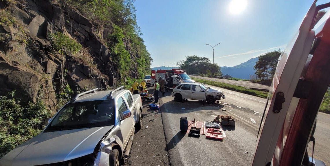 Duas pessoas ficam feridas em acidente no Goio-Ên na SC 480