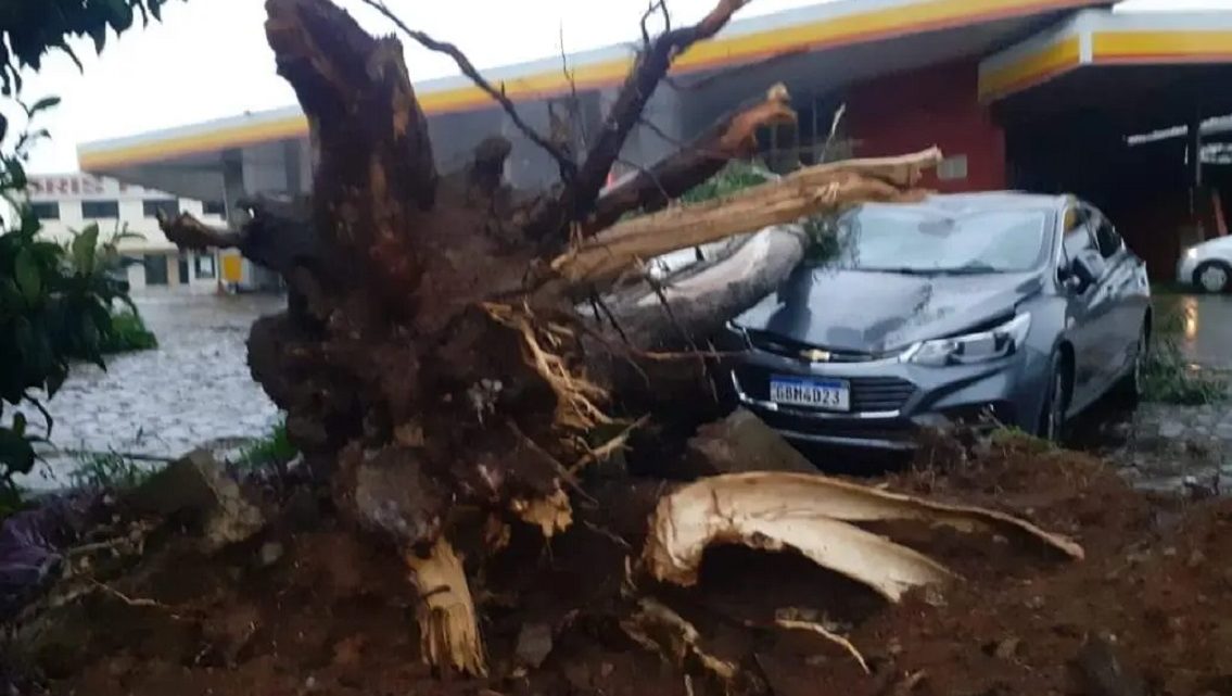 Imagens: cidades do Oeste são atingidas por forte chuva nesta madrugada