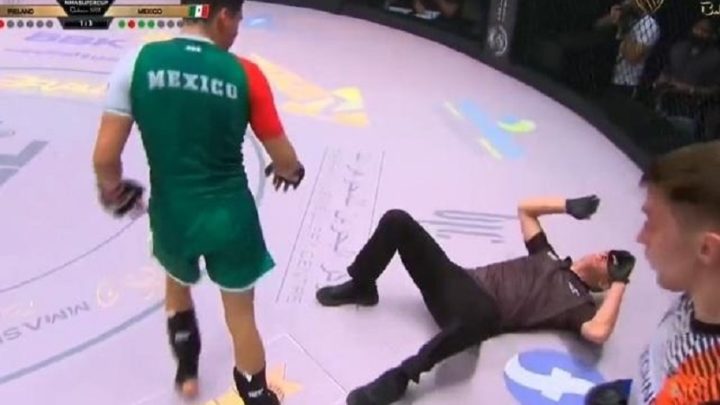 Vídeo: lutador erra o adversário e nocauteia árbitro com chute