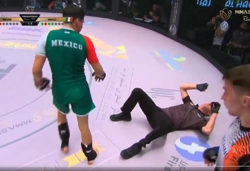 Vídeo: lutador erra o adversário e nocauteia árbitro com chute