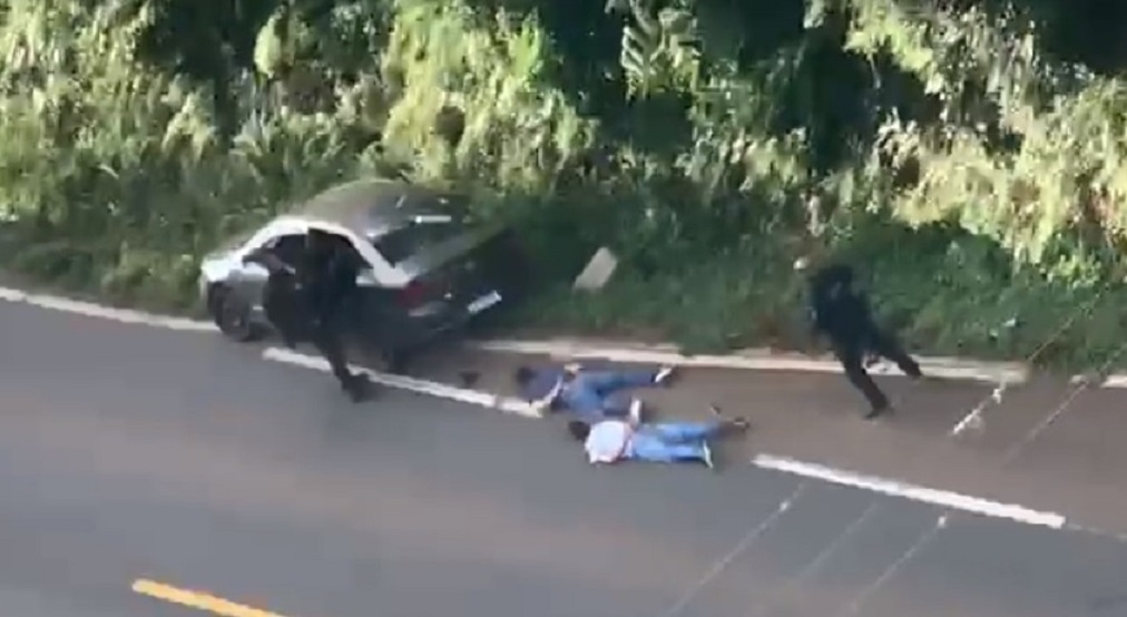 Vídeo: criminosos esfaqueiam homem, fogem e acabam presos no Oeste de SC