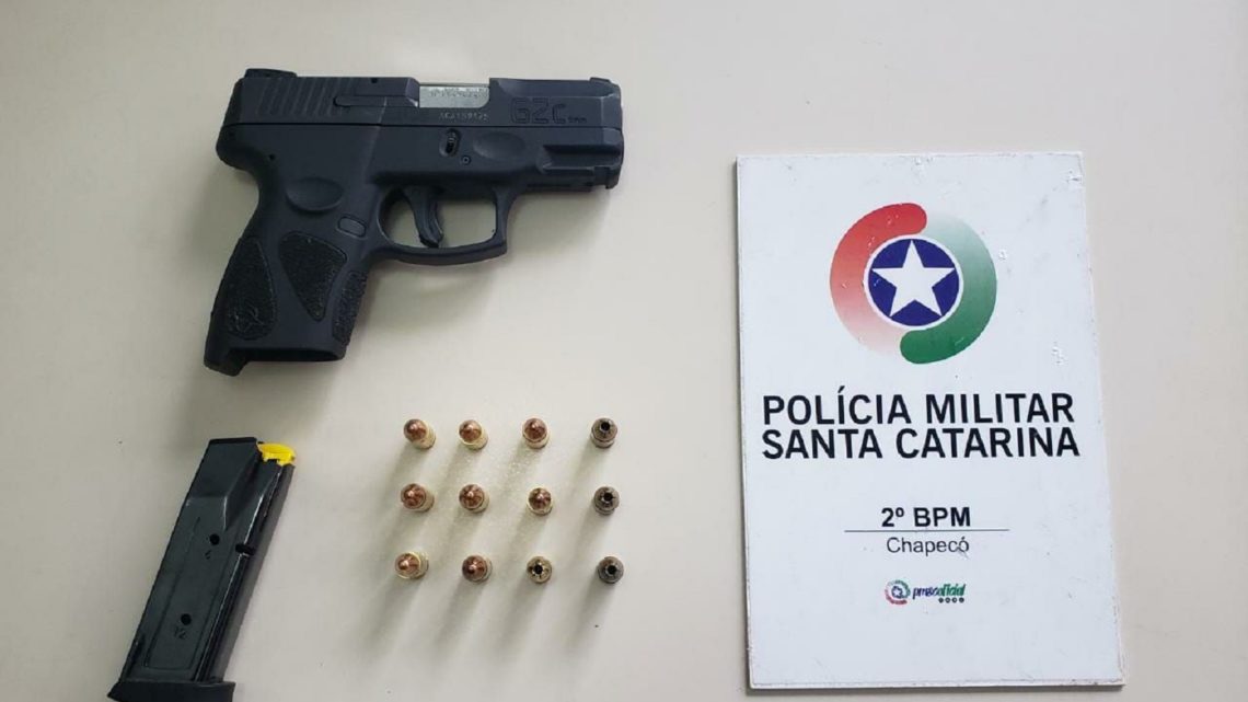 Cinco armas de fogo são apreendias em menos de dez horas em Chapecó