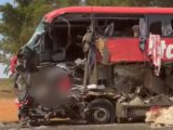 Colisão entre ônibus e carreta deixa 11 mortos na BR-163