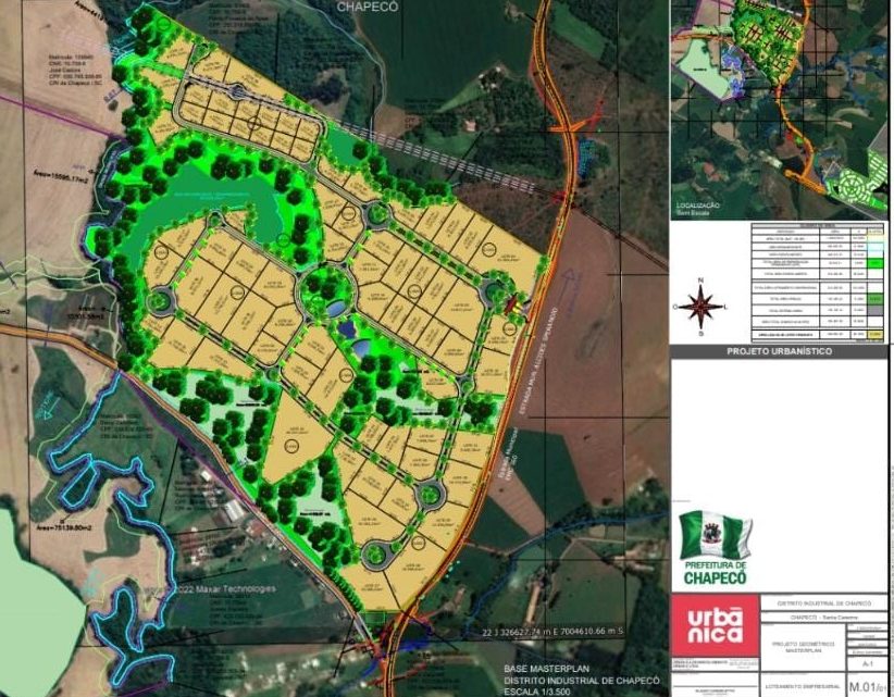 Novo Distrito Industrial de Chapecó terá 72 lotes