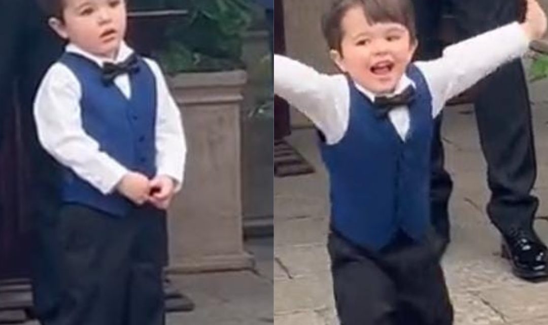 Vídeo: menino de 2 anos não se conteve ao ver mãe vestida de noiva
