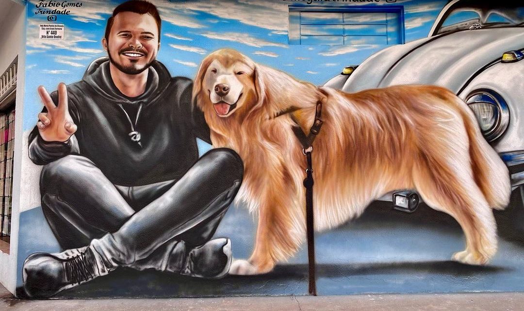 Artista homenageia Jesse e Shurastey em mural e escreve mensagem: “viver algo intenso”