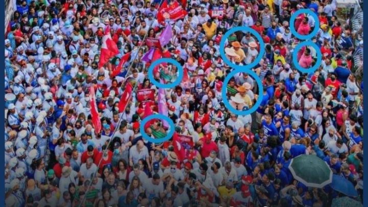 Campanha de Lula pública foto com repetição de pessoas na Bahia