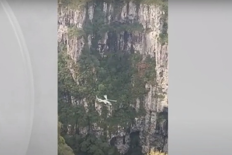 Vídeo: cão despenca de penhasco de cerca de 150 metros em SC