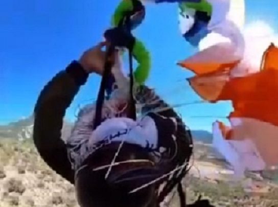 Vídeo: atleta de parapente escapa da morte por questão de segundos