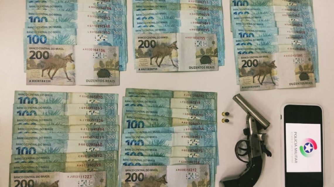 Casal é detido com arma de fogo e R$ 5.000 em Concórdia