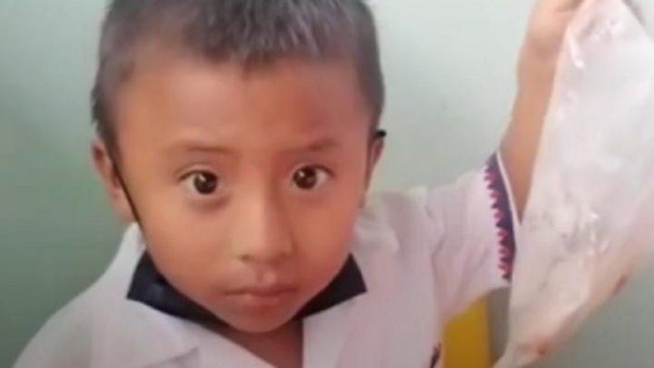 Vídeo: criança guarda merenda escolar para alimentar mãe