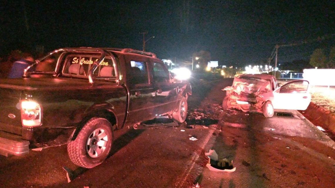 Imagens: motorista morre após bater em camionete na SC-480 em Chapecó