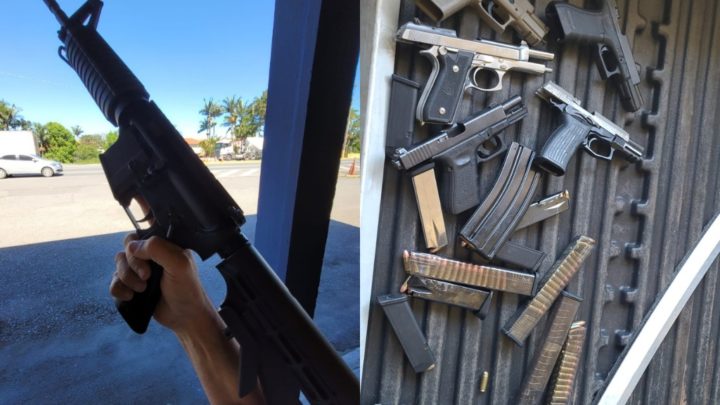 Fuzil, pistolas e centenas de munições são encontrados escondidos em fundo falso de carro em SC