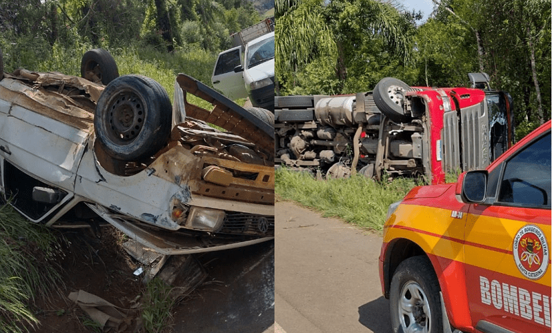 Motorista morre ao tombar carreta na BR-470 em Curitibanos