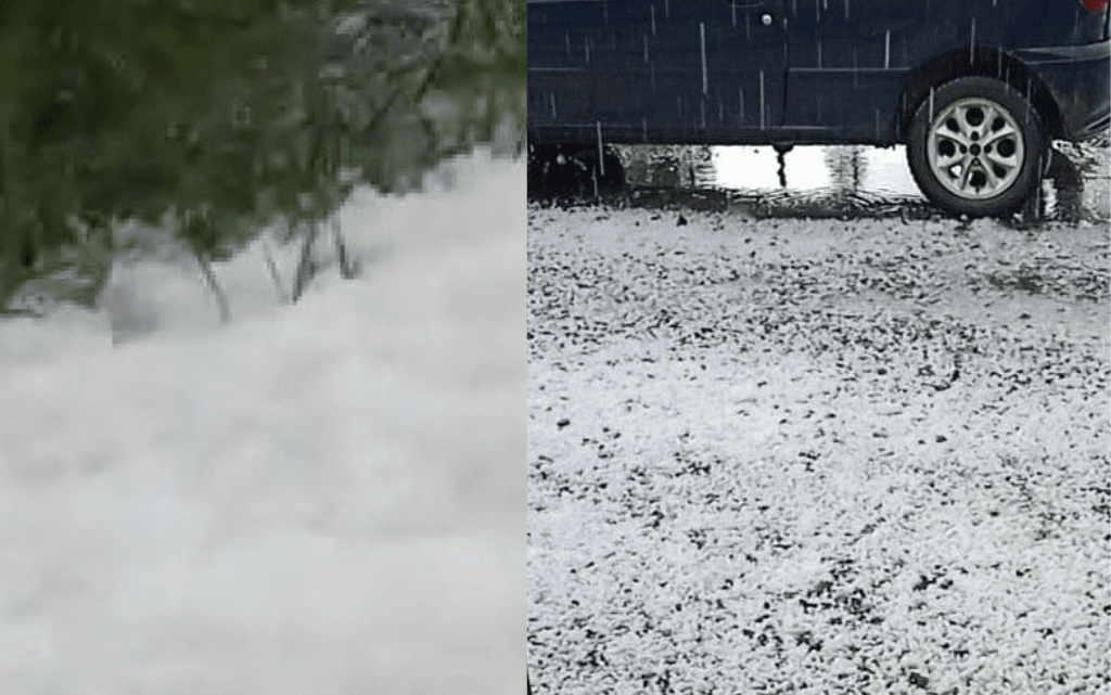 Vídeos: Serra Catarinense registra chuva de granizo e ruas cobertas de gelo