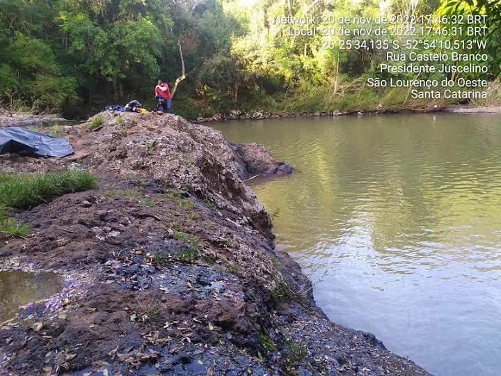 Jovem de 21 anos é encontrado morto em cachoeira em São Lourenço do Oeste