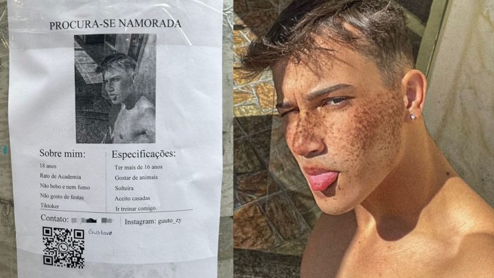 Jovem cola cartazes para procurar namorada em SC: “aceito casadas”