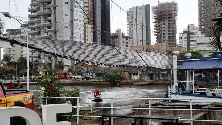 Suspensas buscas por desaparecidos após queda de ponte pênsil entre SC e RS