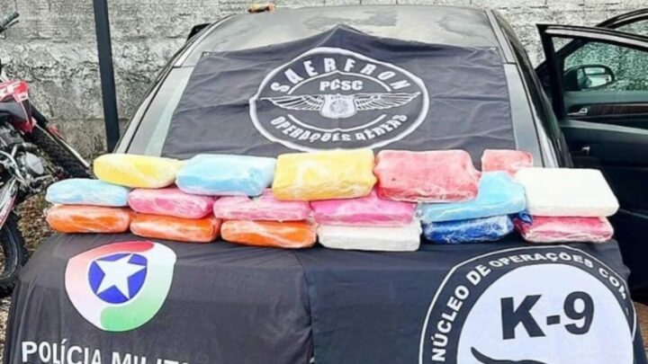 Vídeos: ação conjunta das forças policiais resulta na apreensão de 20 kg de cocaína em Chapecó