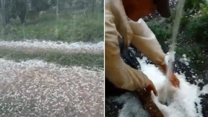Vídeo: Serra Catarinense tem forte chuva de granizo no último dia do verão