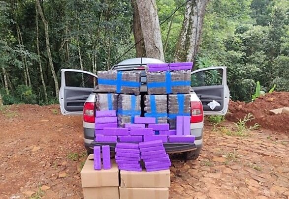 Ação conjunta PRF, PM, PMRv e GAECO apreende 125 kg de maconha em Pinhalzinho