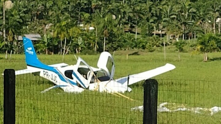 Vídeo: avião cai em arrozal em SC