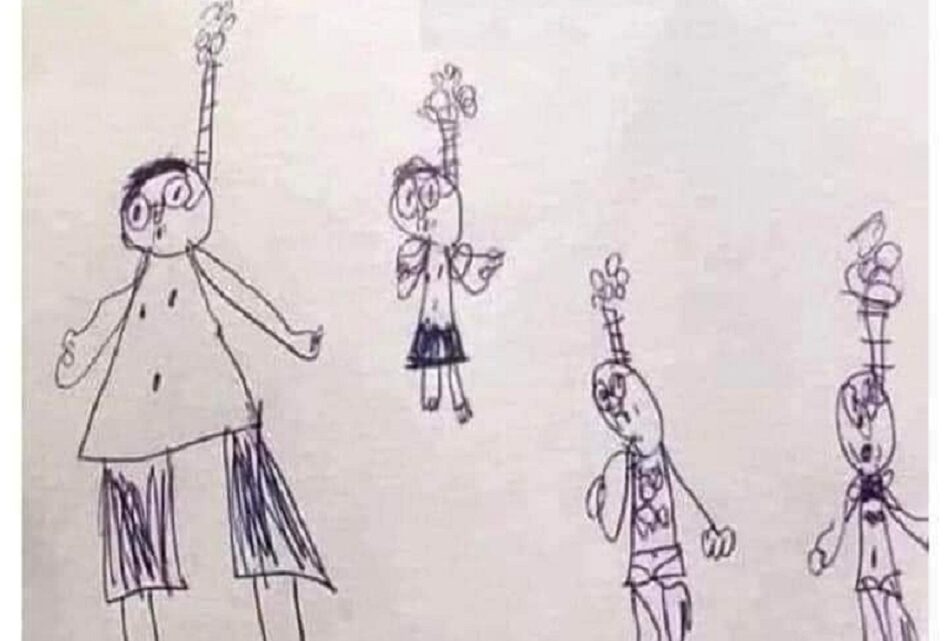 Criança faz desenho assustador da família e explicação viraliza na internet; entenda