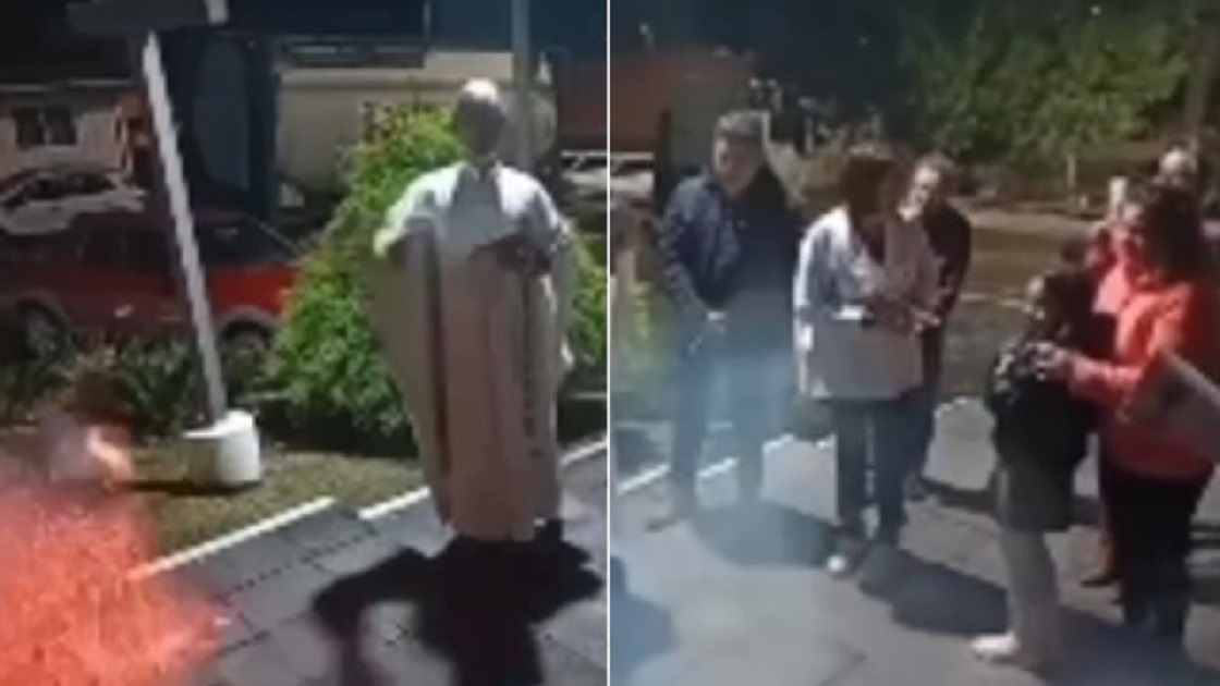 Vídeo: padre catarinense viraliza após momento inesperado durante celebração
