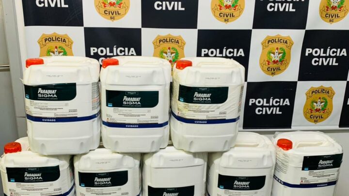 Operação Hórus da Polícia Civil apreende 260 litros de agrotóxico ilegal em Campo Erê