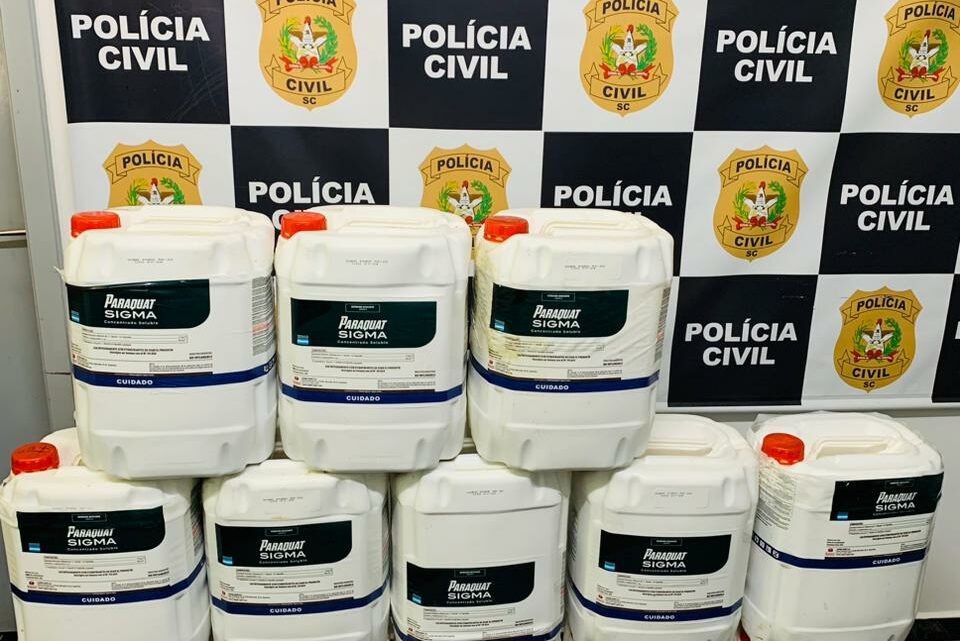 Operação Hórus da Polícia Civil apreende 260 litros de agrotóxico ilegal em Campo Erê