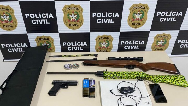 Diversas armas são apreendidas no oeste de SC