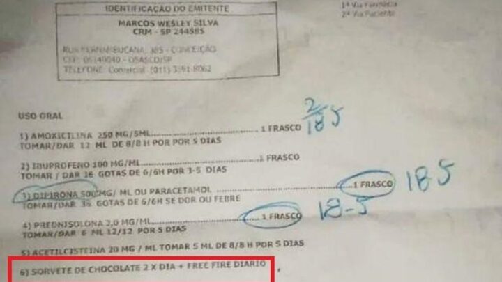 Médico receita sorvete e videogame para criança com gripe e acaba demitido