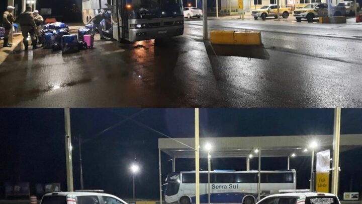 PMRv apreende cerca de R$ 70 mil em mercadorias durante fiscalização a ônibus em Chapecó