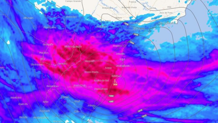 Novo ciclone extratropical se aproxima de SC e traz ventos acima de 100 km/h