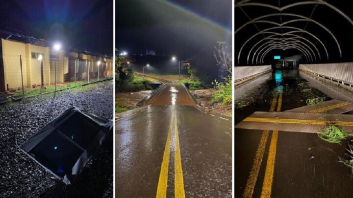 Chuva e granizo destelham casas e provocam estragos em cidade do Oeste de SC