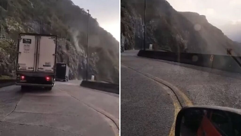 Vídeo: vento forte balança caminhões e assusta motoristas na Serra do Rio do Rastro