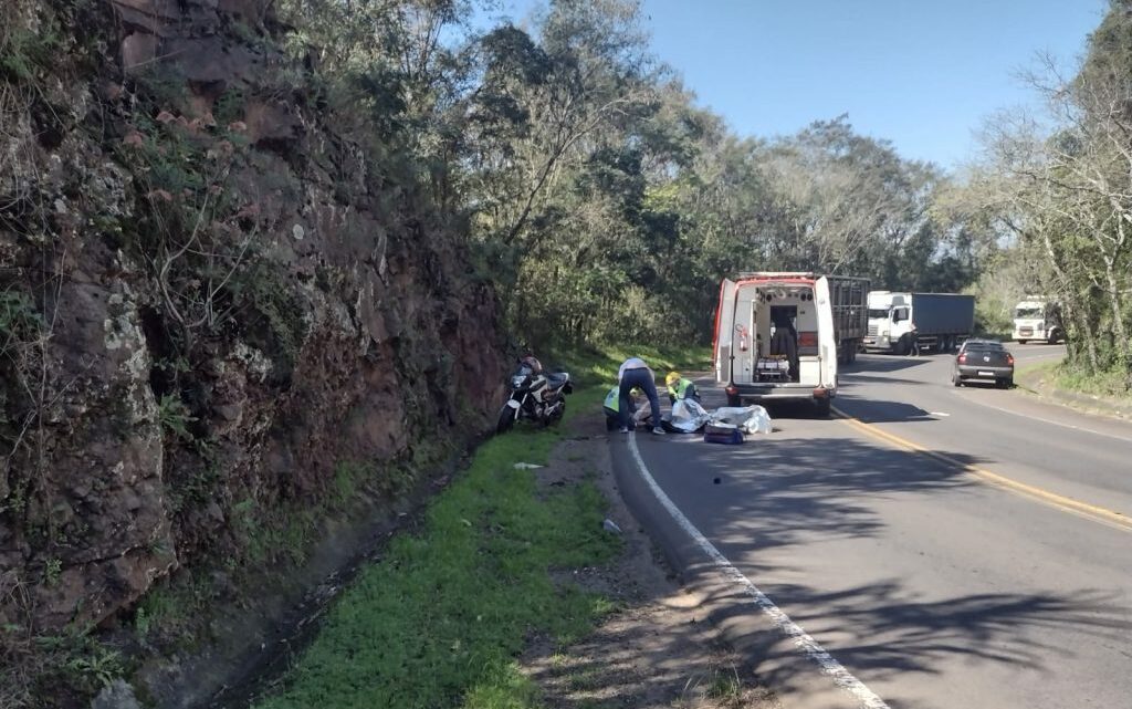 Motociclista tem ferimentos considerados graves em saída de pista em Seara