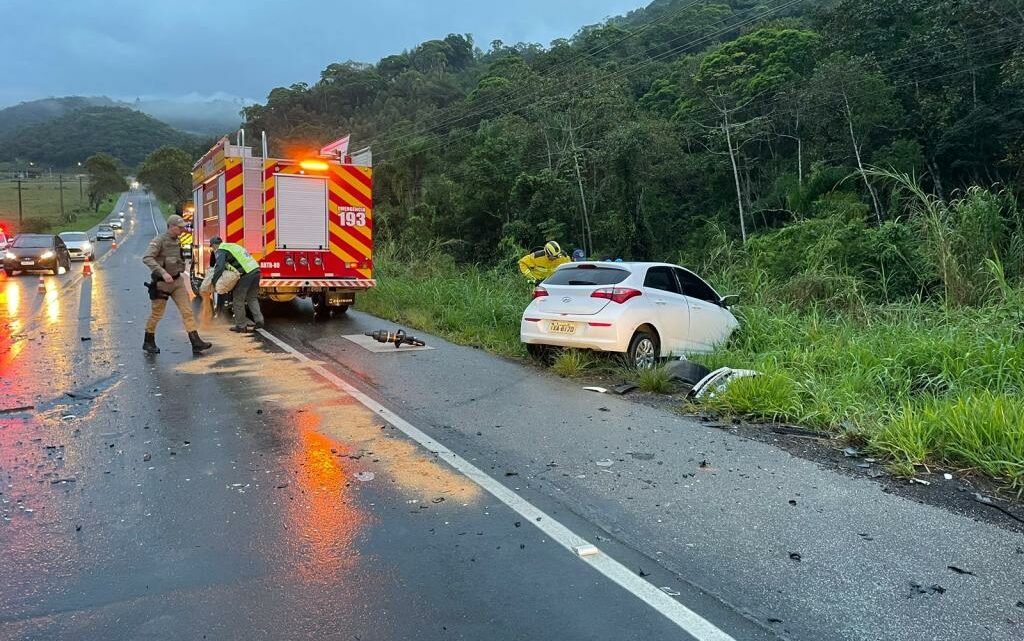 Imagens: um homem perde a vida em trágico acidente na SC-410