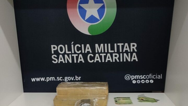 Polícia Militar apreende três quilos de maconha e prende duas pessoas por tráfico de drogas em Seara